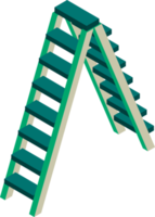 ilustración de escalera de escalada de construcción en estilo isométrico 3d png