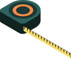 ilustración de cinta métrica en estilo isométrico 3d png