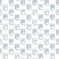 Media Files Icon Outlines Seamless Pattern Design vector
