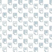 Media Files Icon Outlines Seamless Pattern Design vector