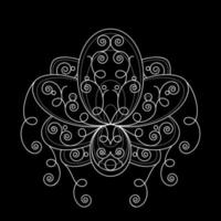 flor de loto con adornos geométricos vector ilustración lineal