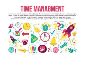 Time management stickers set set vector