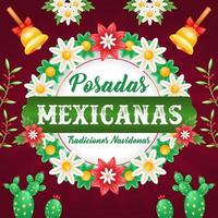 Posadas Mexicanas, 3d illustration of wreath with plant decoration. Suitable for events vector