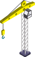 ilustración de grúa de construcción en estilo isométrico 3d png