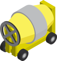 cement mixer illustration in 3D isometric style png