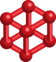 illustration d'atomes et de molécules dans un style isométrique 3d png