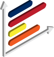 voorraad tabel en groei illustratie in 3d isometrische stijl png