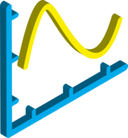 ilustração de gráfico de estoque em estilo 3d isométrico png