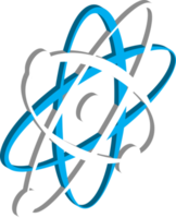 atomi e molecole illustrazione nel 3d isometrico stile png