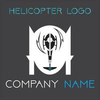 diseño de logotipo de helicóptero comercial para empresas vector