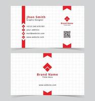 Professional simple business card design with red color vector