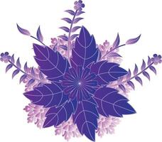 Gradient floral and doodle vector