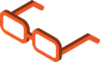 illustration de lunettes carrées dans un style isométrique 3d png