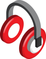 Over-Ear-Kopfhörer-Illustration im isometrischen 3D-Stil png