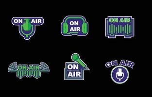 Generic On Air Badges Set vector