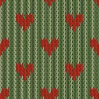 Seamless background with knitted hearts pattern. Knitted pattern for decorating Christmas and Valentines Day backgrounds. Wrapping paper pattern. Vector pattern.