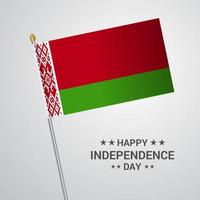 Belarus Independence day typographic design with flag vector