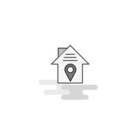 House location Web Icon Flat Line Filled Gray Icon Vector