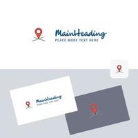 Map location vector logotype with business card template Elegant corporate identity Vector