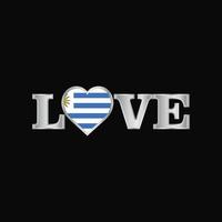 Love typography with Uruguay flag design vector