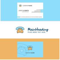 Beautiful Telephone Logo and business card vertical Design Vector
