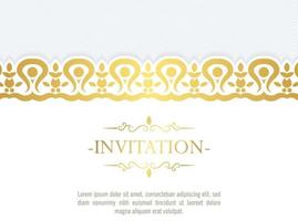 Gold invitation background style ornamental pattern vector