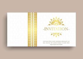 Gold invitation background style ornamental pattern vector