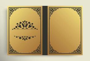 Gold vintage cover with frame ornament vector
