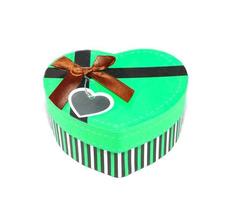 caja verde en forma de corazón foto