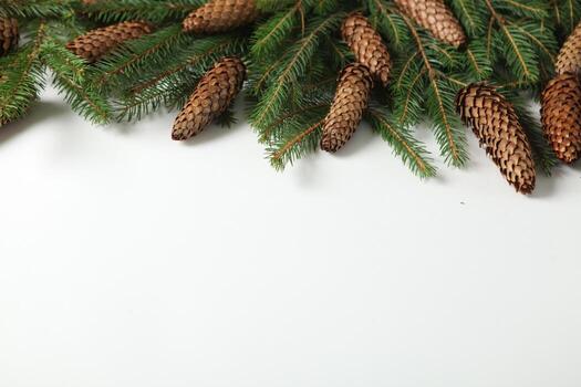 Merry Christmas and Happy New Year. A New Year's background with New Year decorations. New Year's card. photo