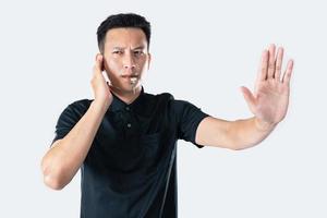 Football referee showing VAR symbol. photo