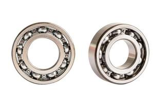Ball bearing stainless metal roller for machine industrial, angular contact isolated on white background photo