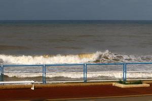 Security fence on the Mediterranean coast. photo