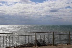 Security fence on the Mediterranean coast. photo