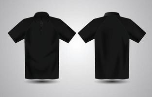 Realistic Black Polo Shirt Template vector