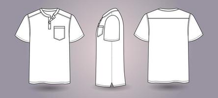 Outline T-Shirt Short Sleeve Template vector