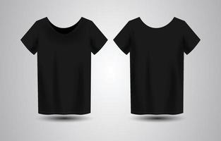 Realistic Black Scoop Tshirt Template vector