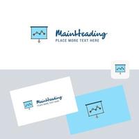 Graph chart vector logotype with business card template Elegant corporate identity Vector