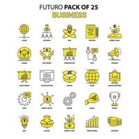 conjunto de iconos de negocios amarillo futuro paquete de iconos de último diseño vector