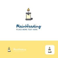 Creative Candle Logo Design Flat color Logo place for Tagline Vector Illustration