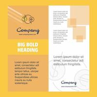 Money converstion Company Brochure Title Page Design Company profile annual report presentations leaflet Vector Background