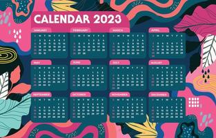 Calendar 2023 Abstract Template vector