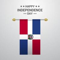 fondo de bandera colgante del día de la independencia de república dominicana vector