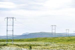 Telephone towers and marsh photo