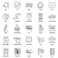 25 conjunto de iconos de línea de mezcla de concepto de negocio vector