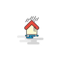 Flat Raining Icon Vector