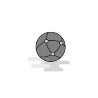 Globe Web Icon Flat Line Filled Gray Icon Vector