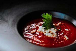 Healthy tomato soup photo