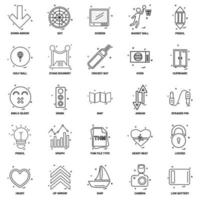 25 conjunto de iconos de línea de mezcla de concepto de negocio vector