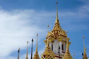 Scenery of Loha Prasat or Metal Castle is World Heritage Site at Wat Ratchanaddaram at Bangkok of Thailand
